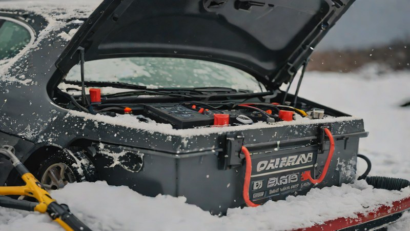 Проверка состояния аккумулятора автомобиля в морозный день Нижнего Новгорода