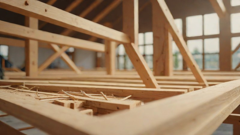 Стены дома с установленной обрешеткой каркасных стен в Нижнем Новгороде.