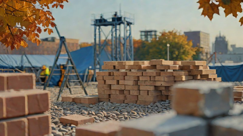 Пример кирпичной кладки весной в Нижнем Новгороде