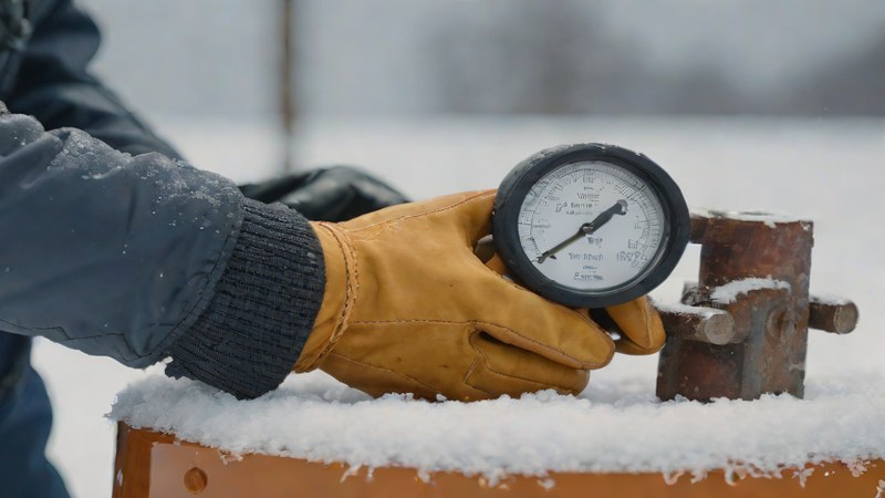 Уровень на строительной площадке в Нижнем Новгороде зимой