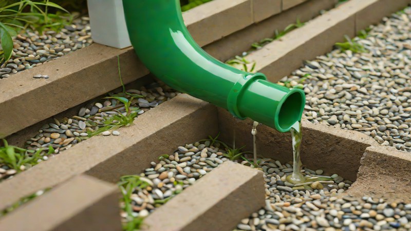 Рабочие выполняют укладку отмостки вокруг дома в Нижнем Новгороде.